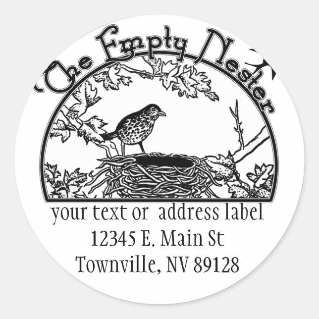 The Empty Nester Classic Round Sticker (Front)
