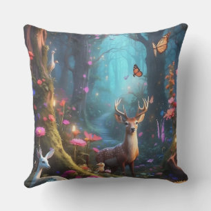 The Enchanted Forest a Mystical Oasis Cushion