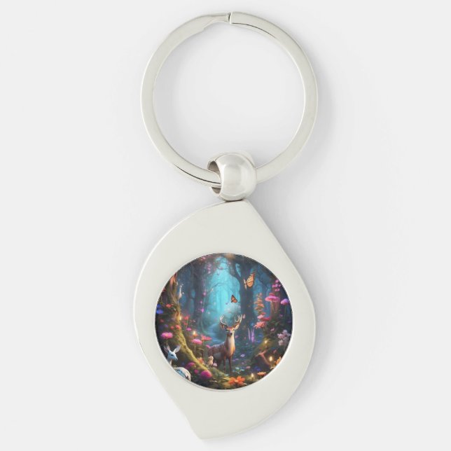 The Enchanted Forest a Mystical Oasis Key Ring (Front)