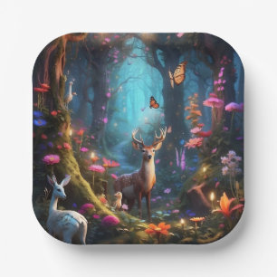 The Enchanted Forest a Mystical Oasis Paper Plate