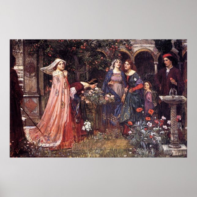 The Enchanted Garden by John William Waterhouse Poster (Front)