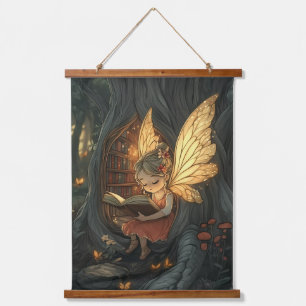 The Enchanted Library of the Forest Hanging Tapestry