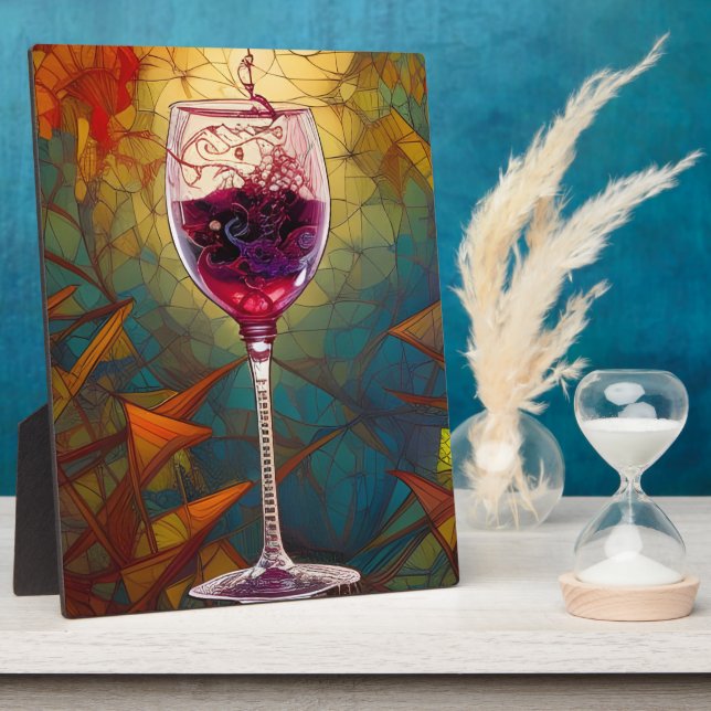 The Enchanted Pour Wine Art Tabletop Plaque (Side)