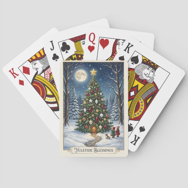 The Enchanted Solstice Tree Playing Cards (Back)
