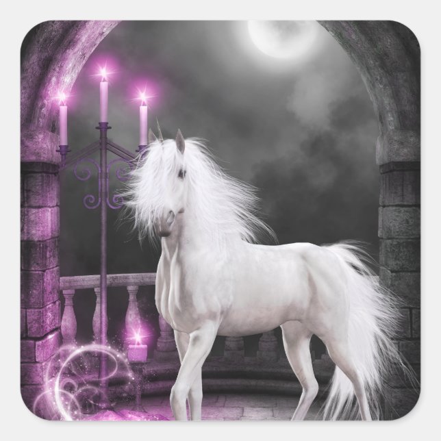 The Enchanted Unicorn Square Sticker (Front)