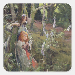 The Enchanted Wood (oil on canvas) Square Sticker