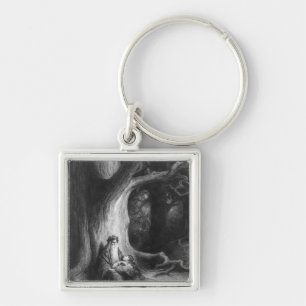 The Enchanter Merlin and the Fairy Vivien Key Ring