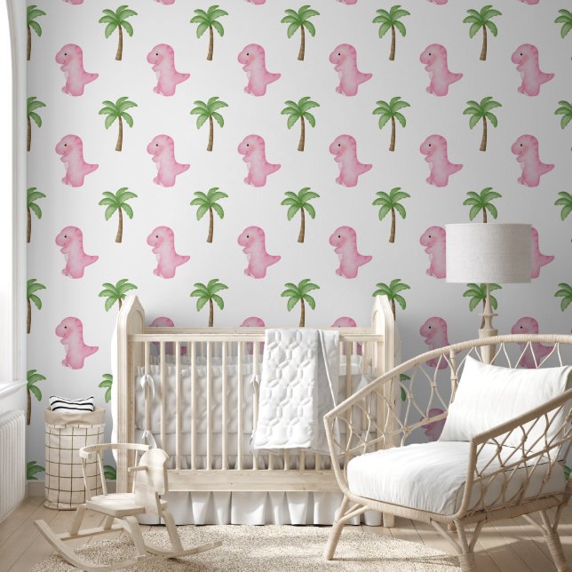 The Enchanting Pink Jungle Dinosaur  Wallpaper (Kids)