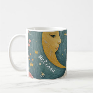 The Enchanting White Cat with Green Eyes Coffee Mug