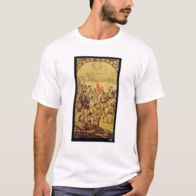 The encounter between Hernando Cortes T-Shirt (Front)
