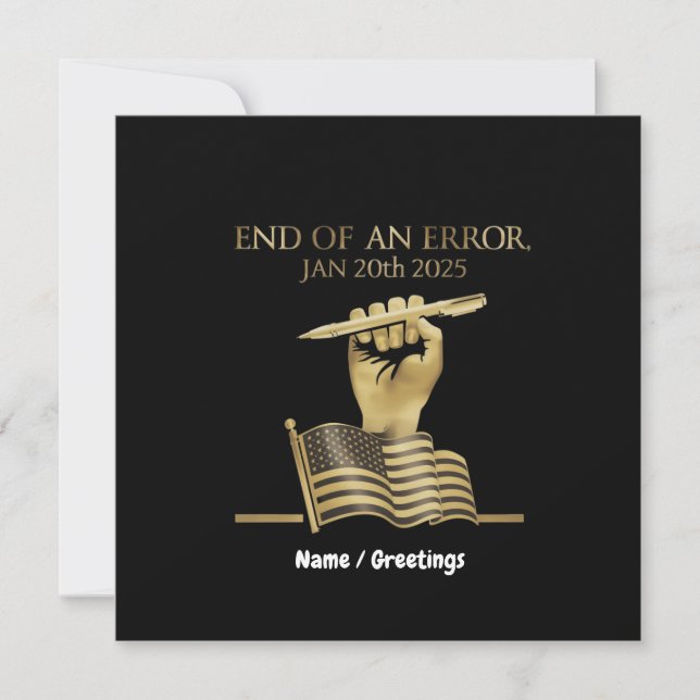 The End of an Error Jan 20th, 2025  Invitation (Front)