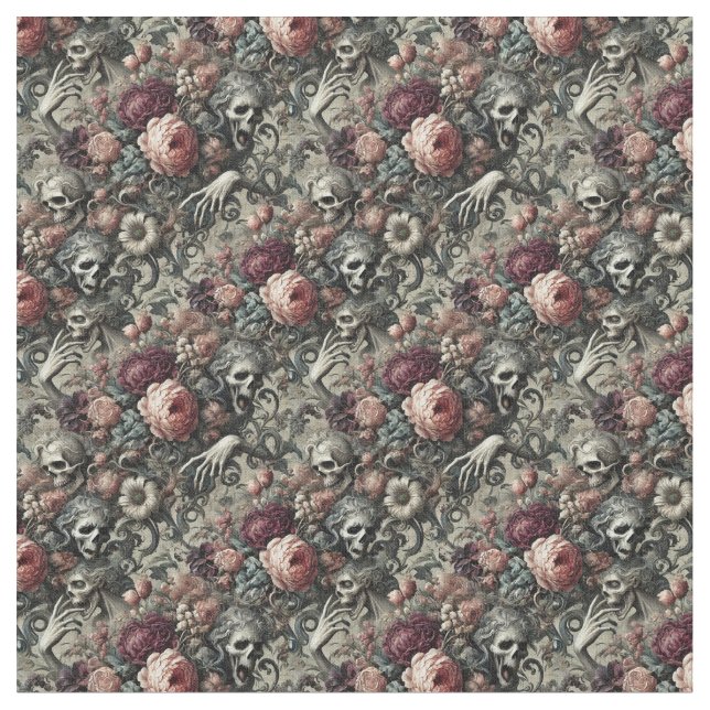 The End of Slumber – Gothic Dense Tile Fabric (Close Up)