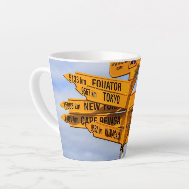 The end of the road latte mug (Left Angle)