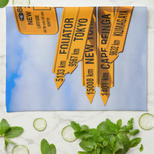 The end of the road tea towel