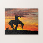 The End of the Trail Silhouette Jigsaw Puzzle