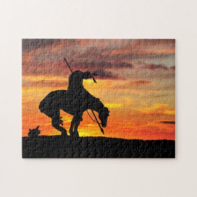 The End of the Trail Silhouette Jigsaw Puzzle (Horizontal)
