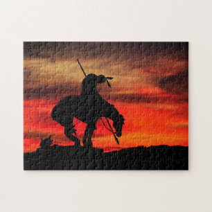 The End of the Trail Silhouette Jigsaw Puzzle