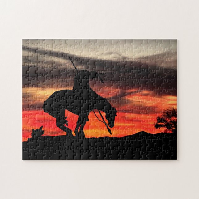 The End of the Trail Silhouette Jigsaw Puzzle (Horizontal)