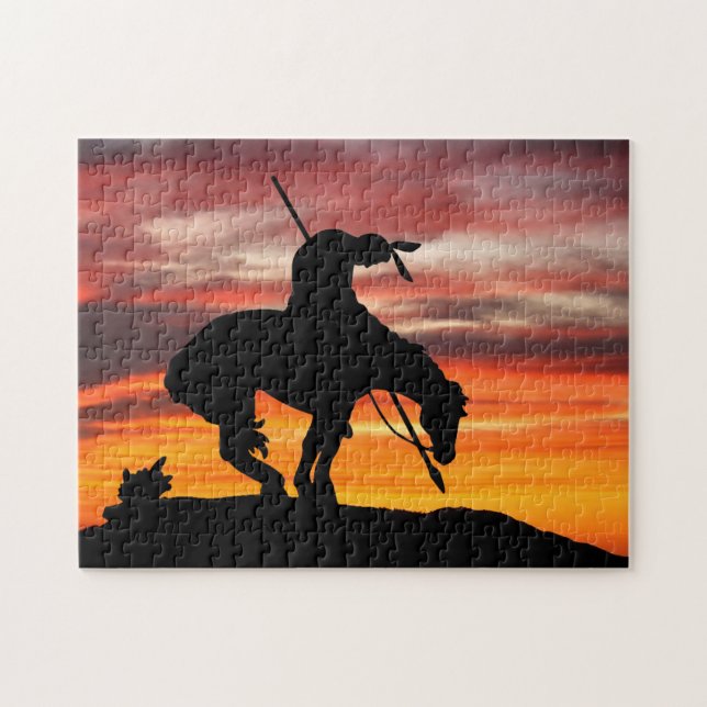 The End of the Trail Silhouette Jigsaw Puzzle (Horizontal)