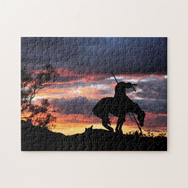 The End of the Trail Silhouette Jigsaw Puzzle (Horizontal)