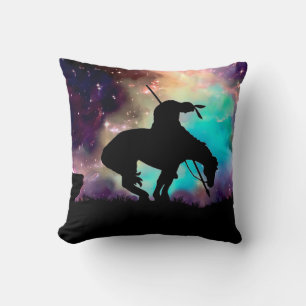 The End of the Trail Silhouette Throw Pillow
