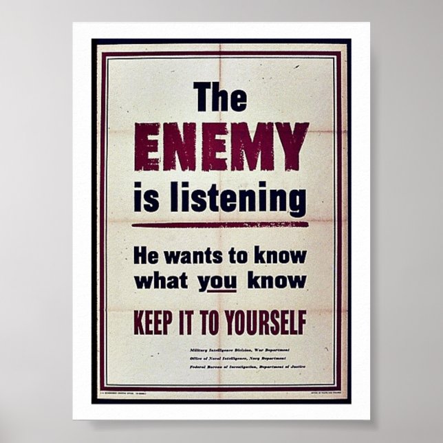 The Enemy Is Listening Poster (Front)