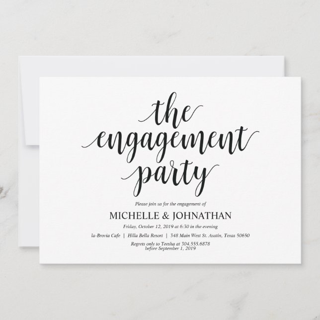The engagement party, Engagement Party invites (Front)