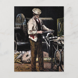 " The Engineer" Vintage Illustration Postcard