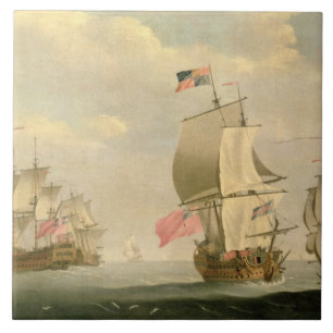 The English Fleet Under Sail Ceramic Tile