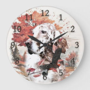 The English Setter,  Passion Hunting Large Clock