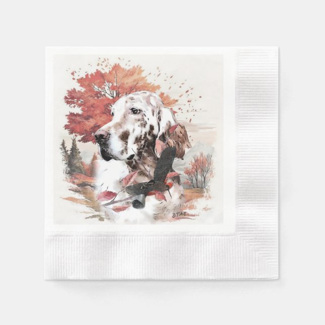 The English Setter,  Passion Hunting Napkin (Front)