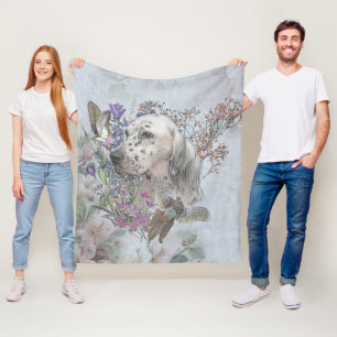 The English Setter Portrait  , art Fleece Blanket