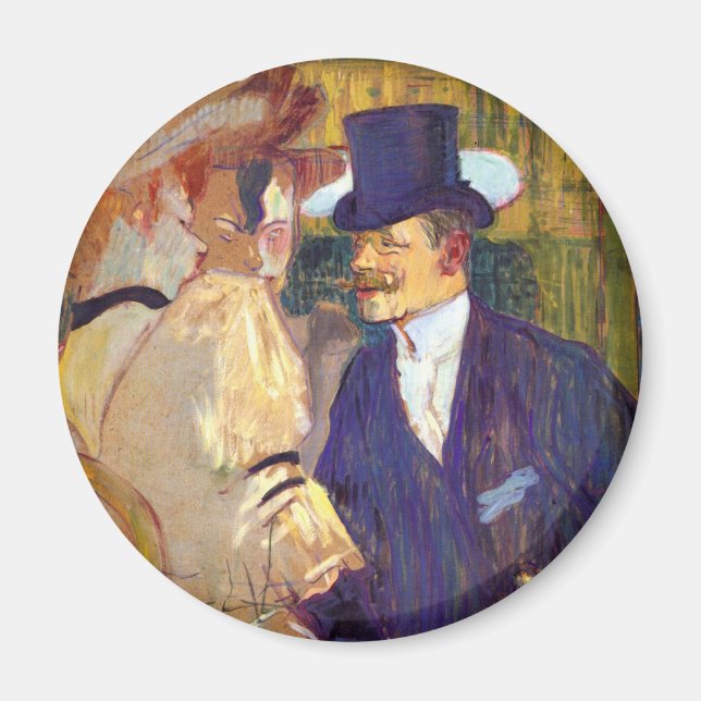 The Englishman by Toulouse Lautrec, Vintage Art Magnet (Front)