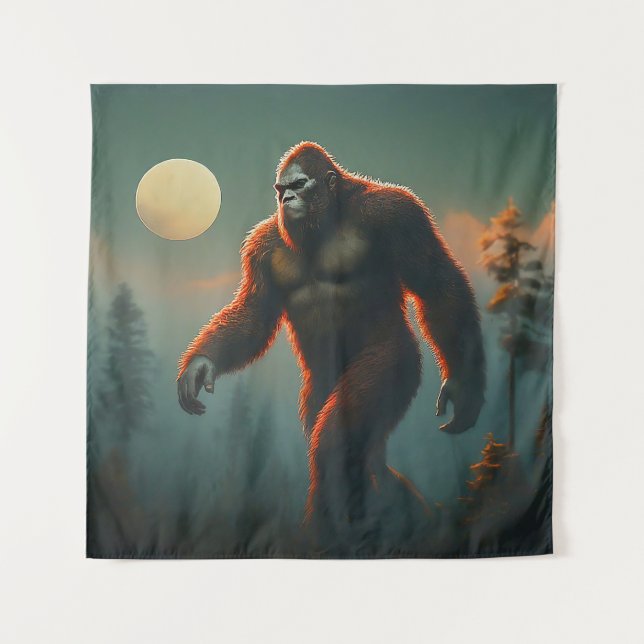 The Enigma of the Forest: Bigfoot Tapestry (Front)