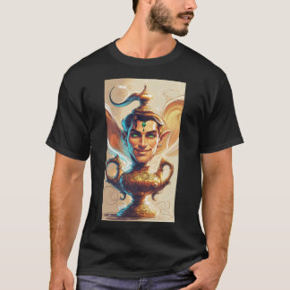 The Enigmatic Genie and His Ornate Lamp T-Shirt