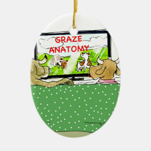 The Entertaining Cows Funny Ceramic Tree Decoration