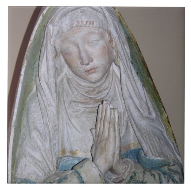 The Entombment, detail of a female saint praying, Ceramic Tile (Front)
