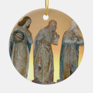 The Entombment, detail of saints, 1490 (painted st Ceramic Ornament