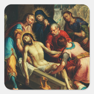 The Entombment of Christ Juan Rodríguez Juarez Square Sticker