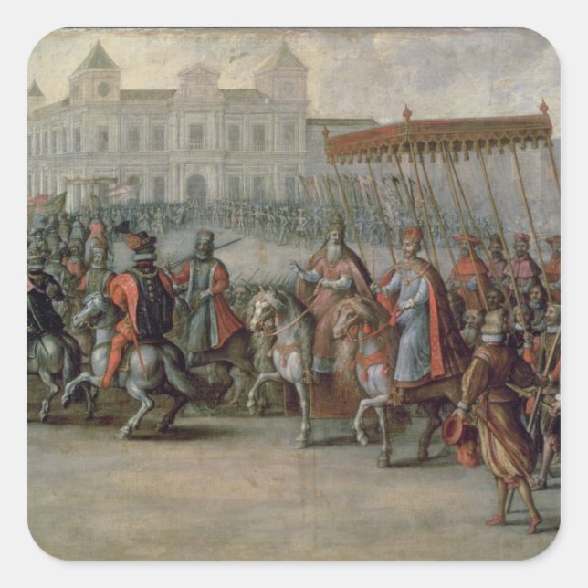 The Entrance of Charles V Square Sticker (Front)