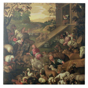 The Entrance of the Animals into the Ark Ceramic Tile