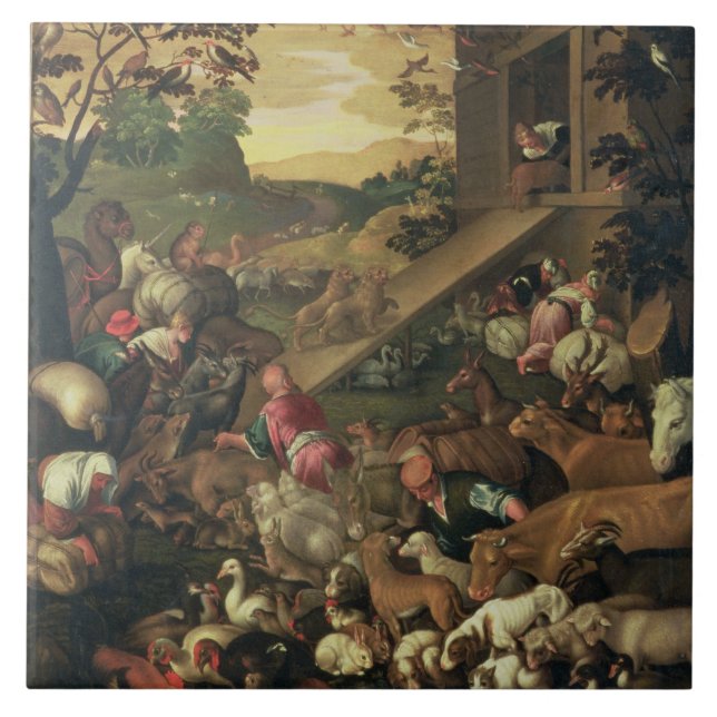 The Entrance of the Animals into the Ark Ceramic Tile (Front)