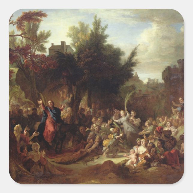 The Entry of Christ into Jerusalem, c.1720 Square Sticker (Front)