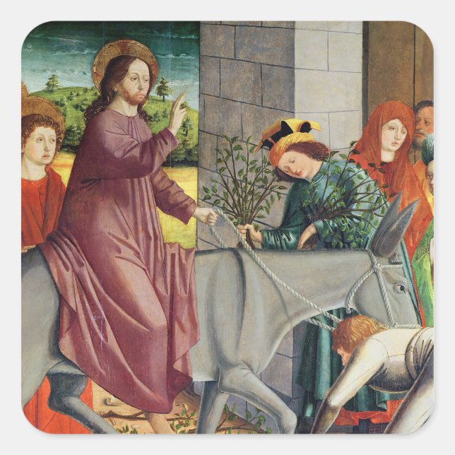 The Entry of Christ into Jerusalem Square Sticker (Front)