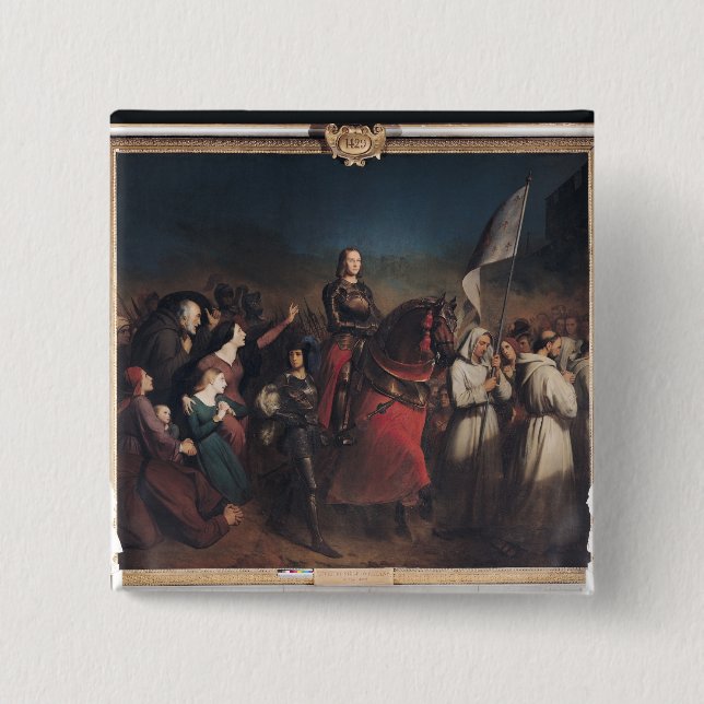 The Entry of Joan of Arc  into Orleans 15 Cm Square Badge (Front)