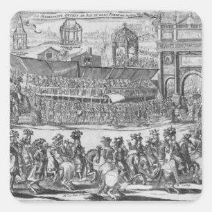 The Entry of Louis XIV and Marie-Therese Square Sticker
