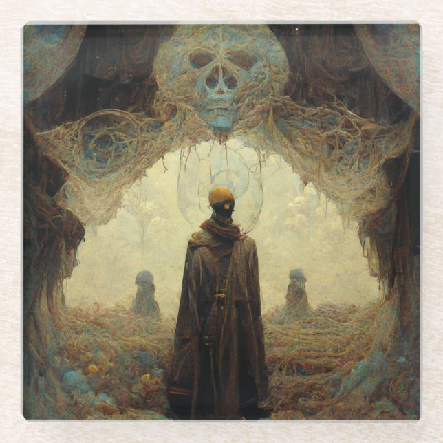 The Entryway Dark Fantasy Sci-Fi Glass Coaster (Front)