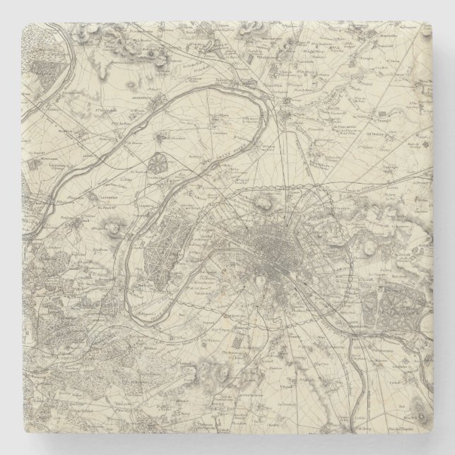 The Environs Of Paris Stone Coaster (Front)