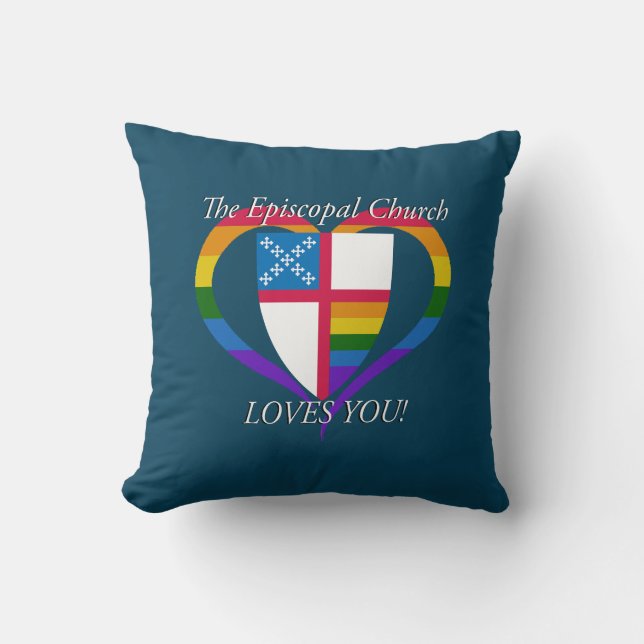 The Episcopal Church Loves You LGBTQ PRIDE Cushion (Front)