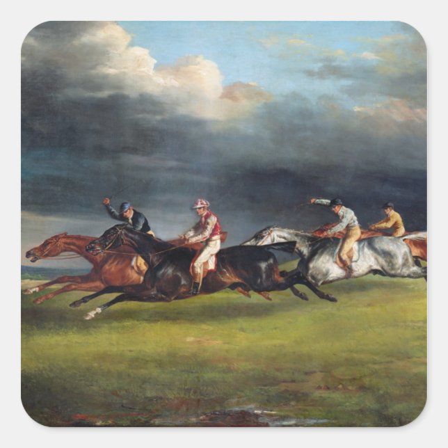 The Epsom Derby, 1821 Square Sticker (Front)